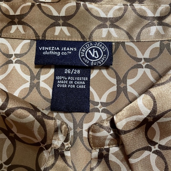 Beautiful button down dressy blouse multi color Gold, Black, plus size 26/28 - Picture 4 of 9